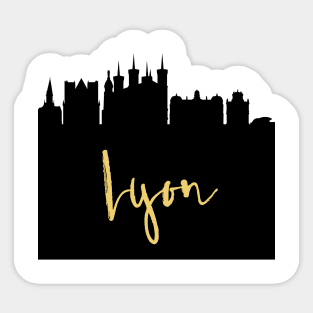 LYON FRANCE DESIGNER SILHOUETTE SKYLINE ART Sticker